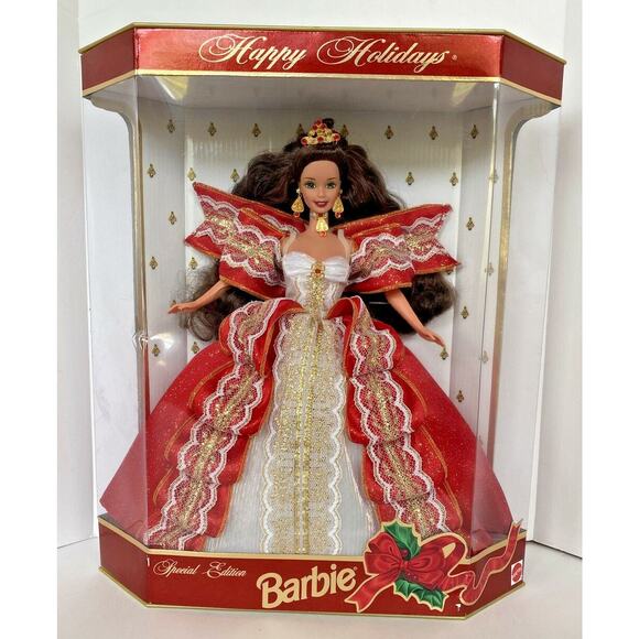 1997 Mattel Happy Holidays Special Edition Barbie Doll Brunette BD13